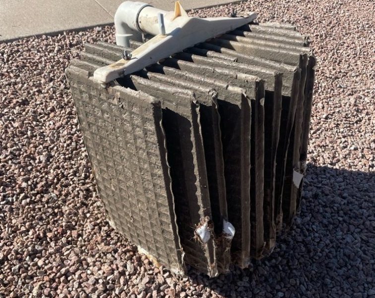 DE Filter Before Cleaning